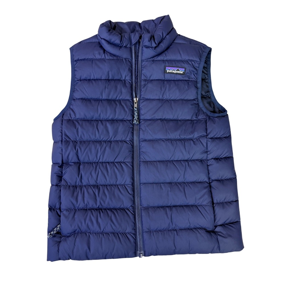Patagonia Kids Down Sweater Vest Navy Blue Puffer XS 5-6 - BA